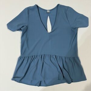 Cents of Style Blue open back babydoll style blouse size M